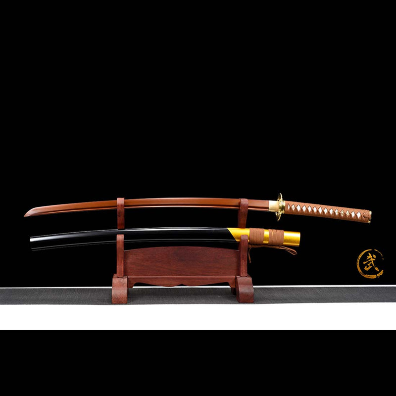 9260 Spring Steel Full Tang Red Blade Japanese Samurai Katana with Bo-hi 