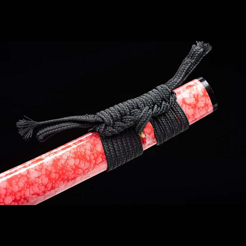 High Manganese Steel Purple Blade Japanese Samurai Katana with Red Thunder Pattern Saya 