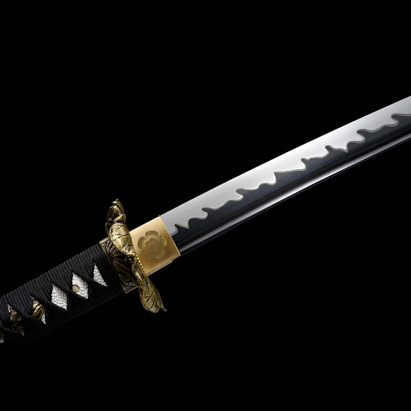 High manganese Steel Fire Pattern Blade Full Tang Japanese Samurai Katana 