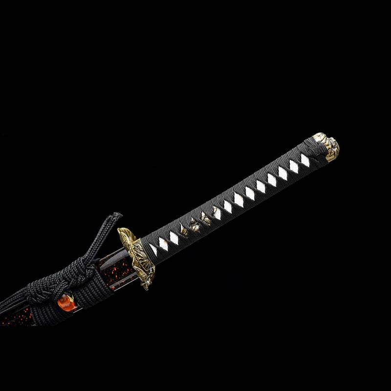 High manganese Steel Fire Pattern Blade Full Tang Japanese Samurai Katana 