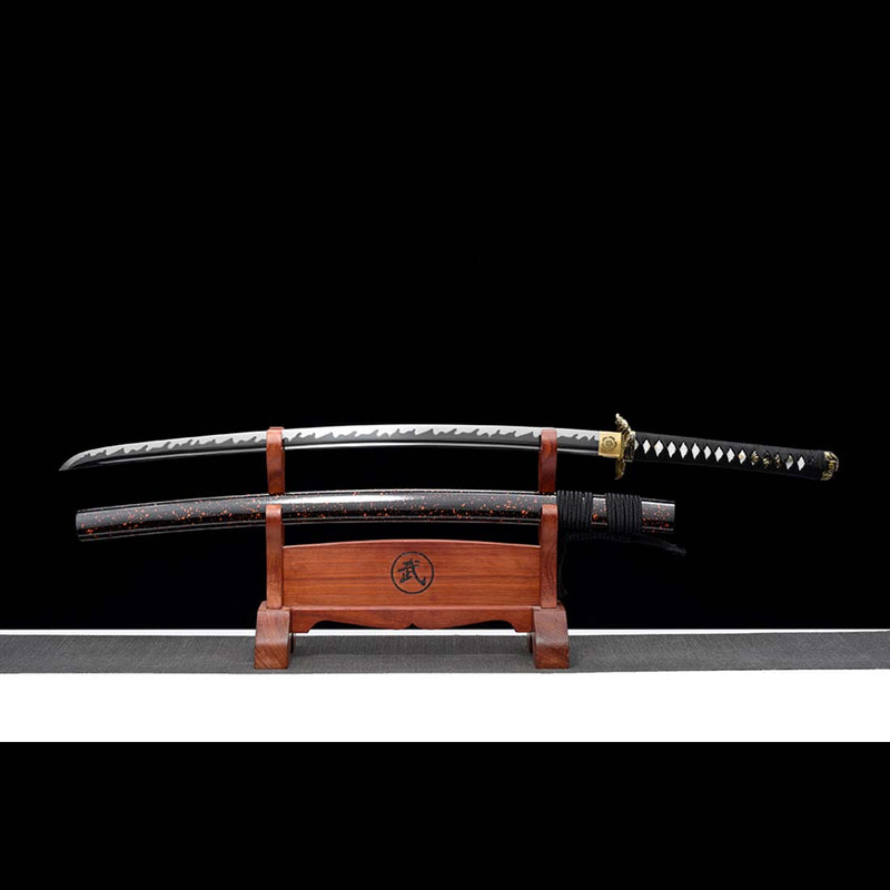 High manganese Steel Fire Pattern Blade Full Tang Japanese Samurai Katana 