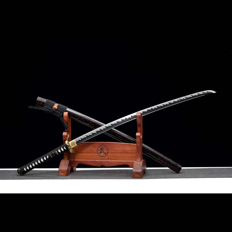 High manganese Steel Fire Pattern Blade Full Tang Japanese Samurai Katana 