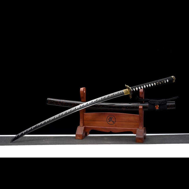 High manganese Steel Fire Pattern Blade Full Tang Japanese Samurai Katana 