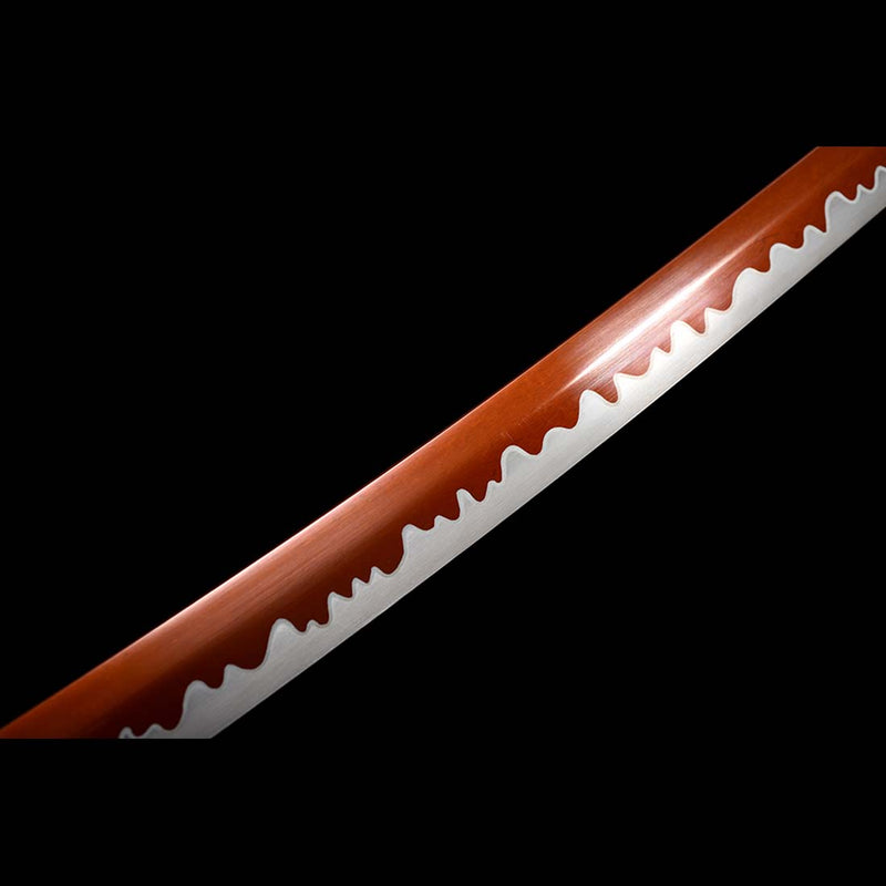 Ghost Valley High Manganese Steel Full Tang Blade Japanese Katana Sword with Skeleton Carving Saya 