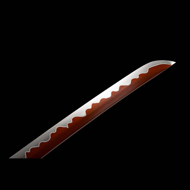 Ghost Valley High Manganese Steel Full Tang Blade Japanese Katana Sword with Skeleton Carving Saya 