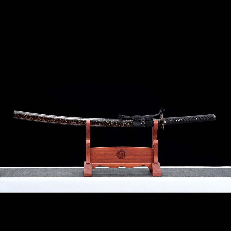 Gefaltetes Stahlschwert mit Schlangenmuster, japanisches Katana-Schwert mit Schlangenzubehör 