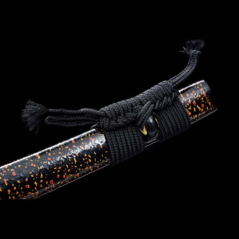 Handmade Japanese Katana Sword, Snake Pattern Sword Folded Steel Full Tang Clay Tempered Snake Accessories-COOLKATANA-QQ-0225-U