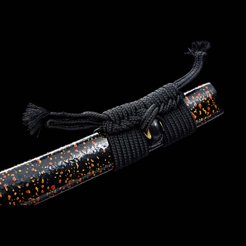 Gefaltetes Stahlschwert mit Schlangenmuster, japanisches Katana-Schwert mit Schlangenzubehör 