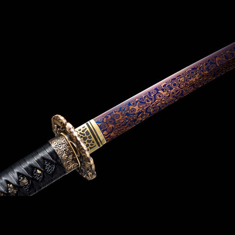 Bluing Craft Dragon Pattern Blade Katana Sword-QQ-0240-U