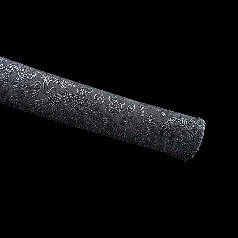 Folded Steel Bluing Craft Dragon Pattern Japanese Samurai Katana with Dragon Scabbard and Fitting 