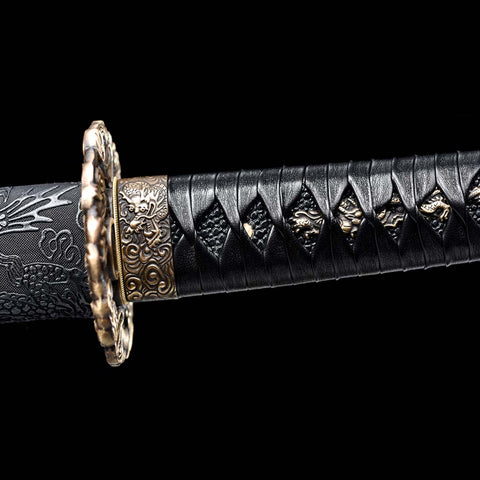 Bluing Craft Dragon Pattern Blade Katana Tsuka-QQ-0240-U