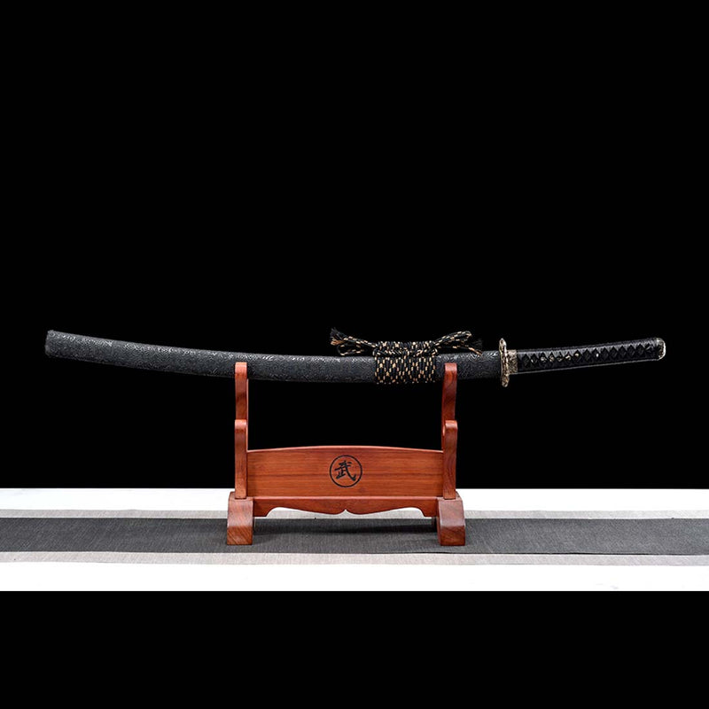 Folded Steel Bluing Craft Dragon Pattern Japanese Samurai Katana with Dragon Scabbard and Fitting 