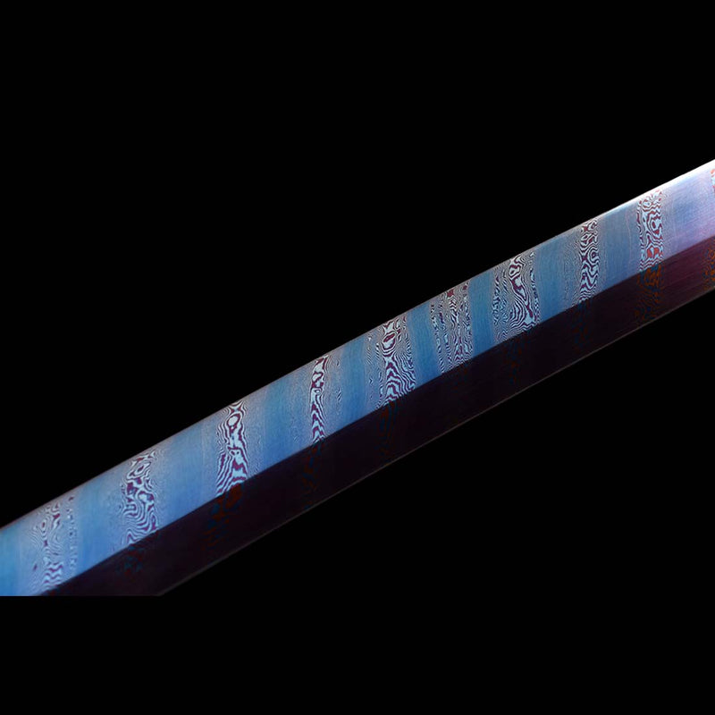 Naraka Bladepoint gefalteter Stahl Buling Full Tang Japanisches Samurai-Katana mit Kupferschnitzbeschlag 