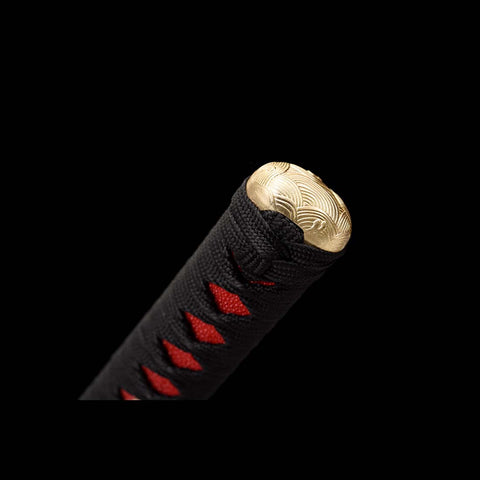 Handmade Japanese Samurai Katana, Naraka Bladepoint Folded Steel Buling Full Tang Blade Pure Copper Carving Fitting-COOLKATANA-QQ-0243-U