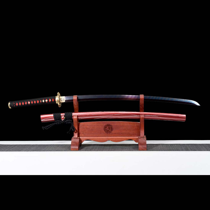 Naraka Bladepoint gefalteter Stahl Buling Full Tang Japanisches Samurai-Katana mit Kupferschnitzbeschlag 