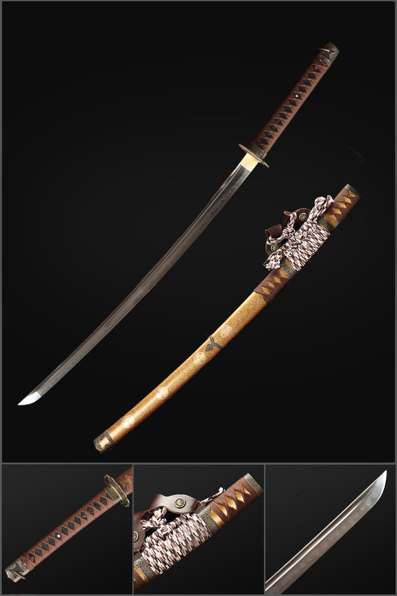 Oda Nobunaga Sword Replica with Cypress Saya, T10 Steel Japanese Tachi Sword 