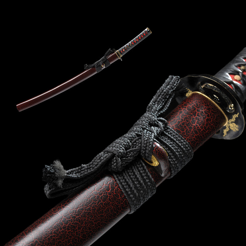Handgefertigtes japanisches Wakizashi-Schwert 1095 Kohlenstoffstahl Starker Vollerl - COOLKATANA 