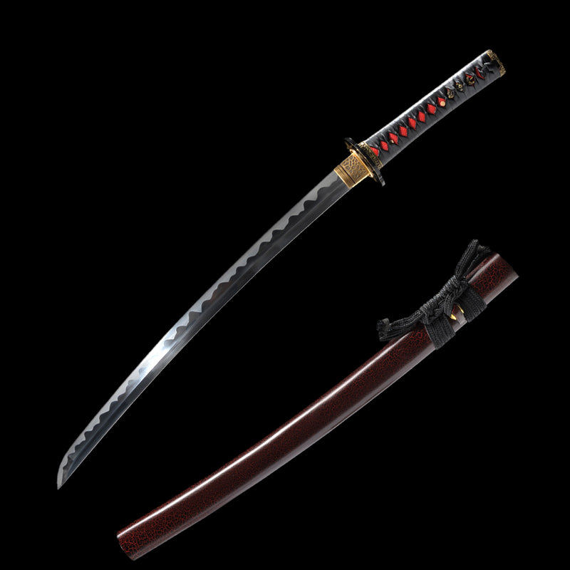 Handgefertigtes japanisches Wakizashi-Schwert 1095 Kohlenstoffstahl Starker Vollerl - COOLKATANA 