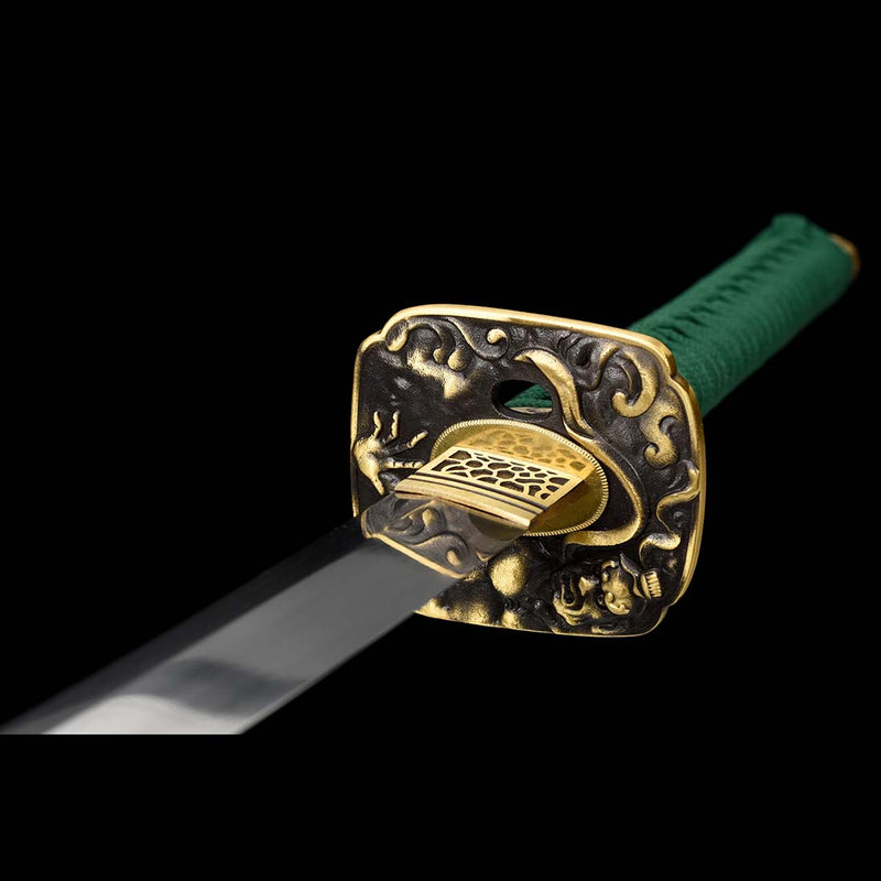 Sanctuary Blade 1060 Carbon Steel Katana Sword with Green Saya 