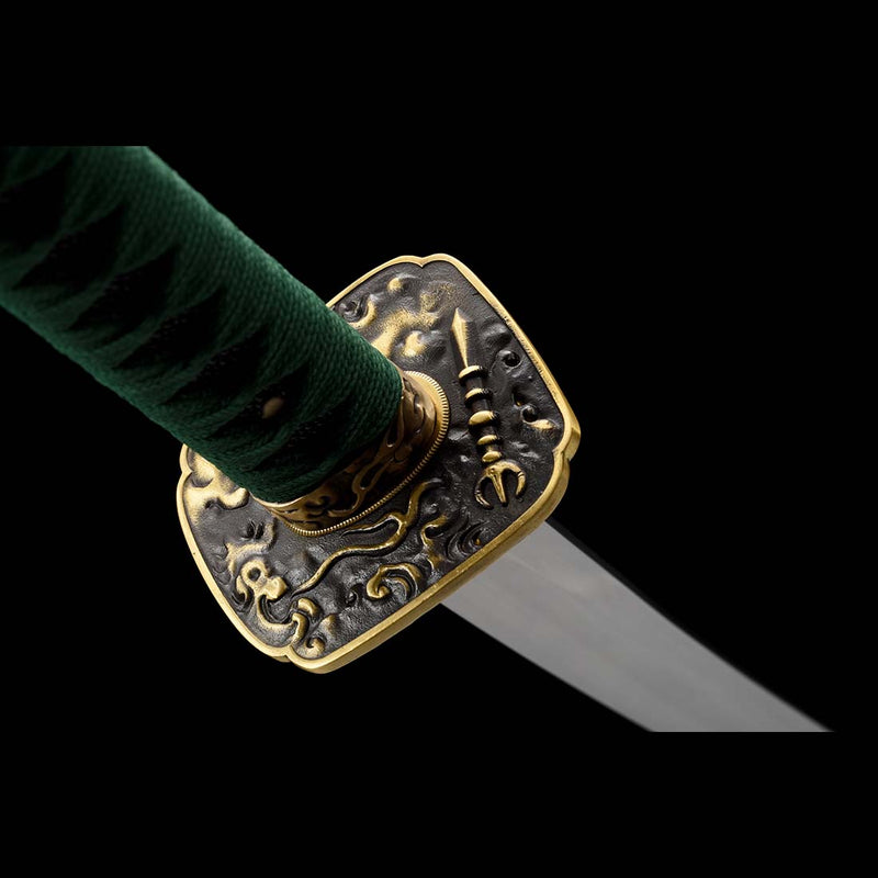 Sanctuary Blade 1060 Carbon Steel Katana Sword with Green Saya 