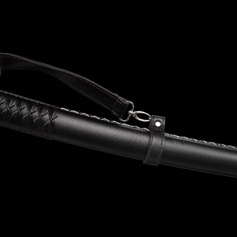 Handmade The Walking Dead Michonne Katana 1060 Carbon Steel Full Tang Blade Black Saya-COOLKATANA-QQ-0124-U