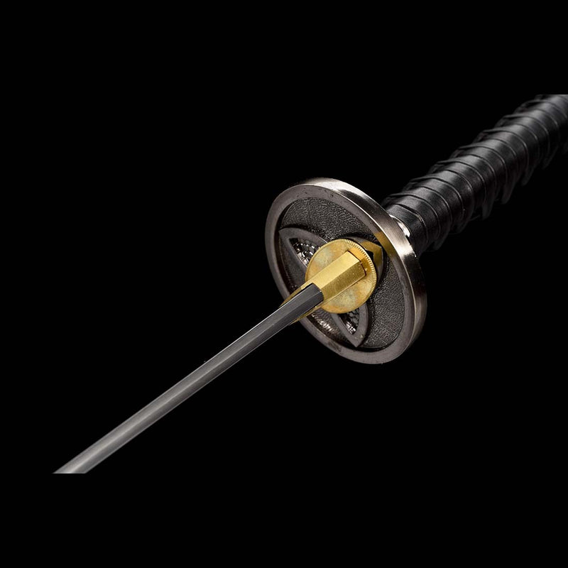 The Walking Dead Michonne Katana พร้อม Hamon Black Saya และใบมีดเหล็กกล้าคาร์บอน 1060 