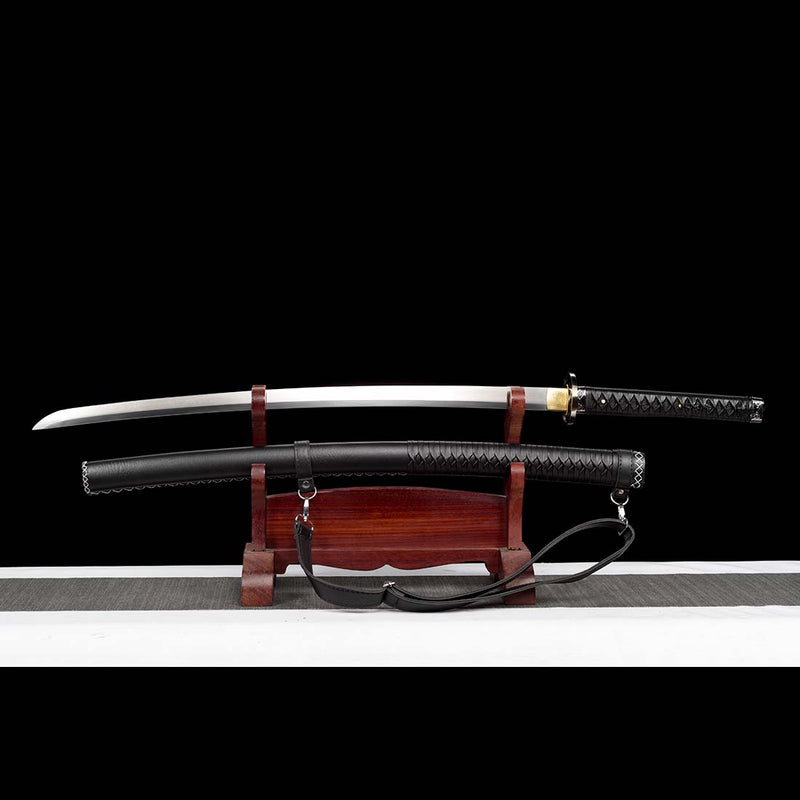 The Walking Dead Michonne Katana พร้อม Hamon Black Saya และใบมีดเหล็กกล้าคาร์บอน 1060 