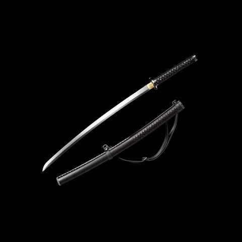 Handmade The Walking Dead Michonne Katana 1060 Carbon Steel Full Tang Blade Black Saya-COOLKATANA-QQ-0124-U