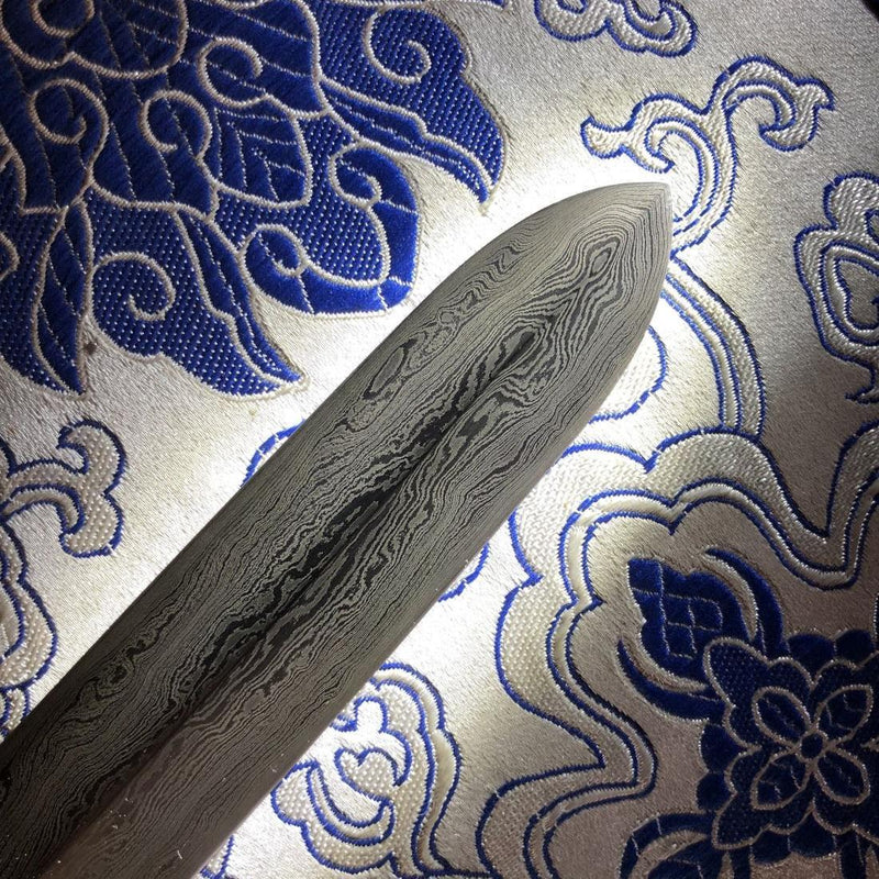 Handmade Chinese Sword Fire Dragon Sword Folded steel Blade Finely Pol 