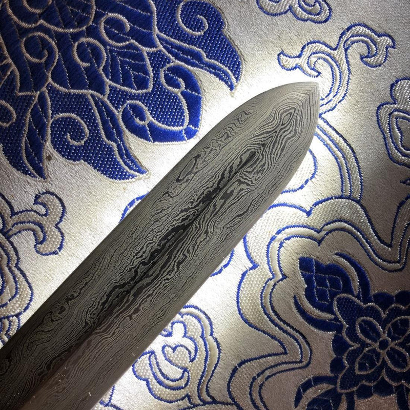 Handmade Chinese Sword Fire Dragon Sword Folded steel Blade Finely Pol 
