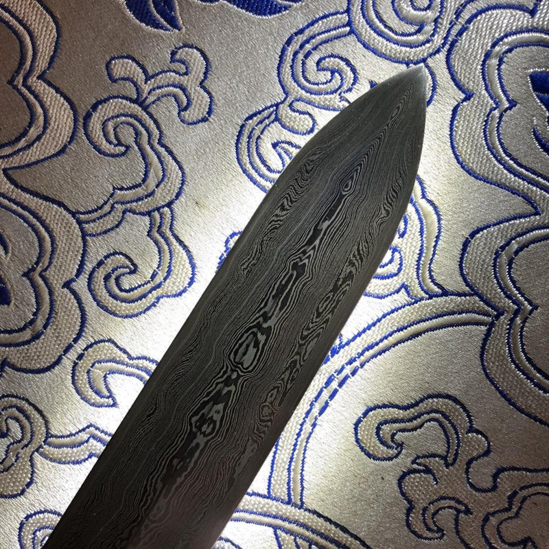 Handgefertigtes chinesisches Schwert QianLong Kaiser Jian Handgeschnitzte gefaltete Stahlklinge Ebenholzscheide - COOLKATANA 