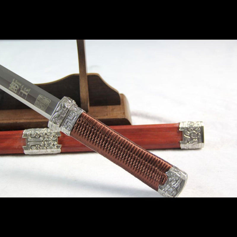 Handmade Chinese Sword Broken Jade Sword Goatxu Jian Folded Steel Eigh 