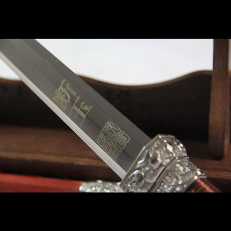 Handmade Chinese Sword Broken Jade Sword Goatxu Jian Folded Steel Eigh 