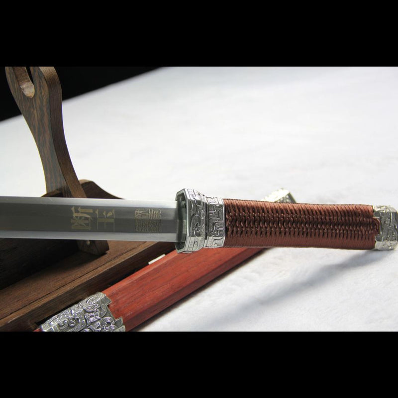 Handmade Chinese Sword Broken Jade Sword Goatxu Jian Folded Steel Eigh 