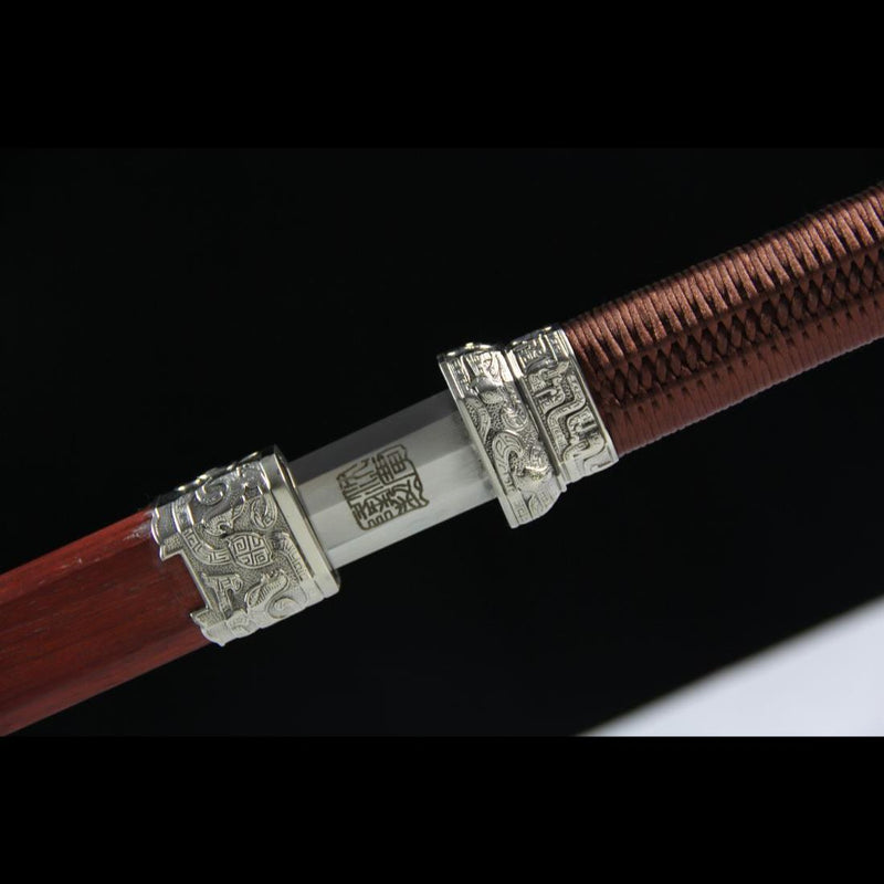 Handmade Chinese Sword Broken Jade Sword Goatxu Jian Folded Steel Eigh 