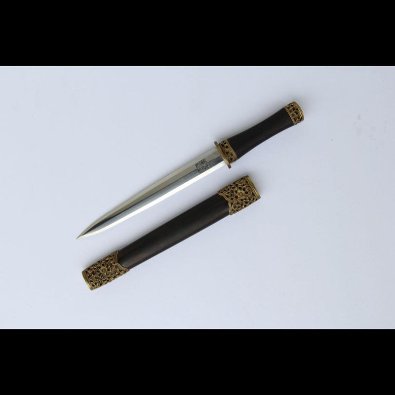 Handmade Chinese Sword Mini Longquan Short Sword Folded Steel Blade Eb 
