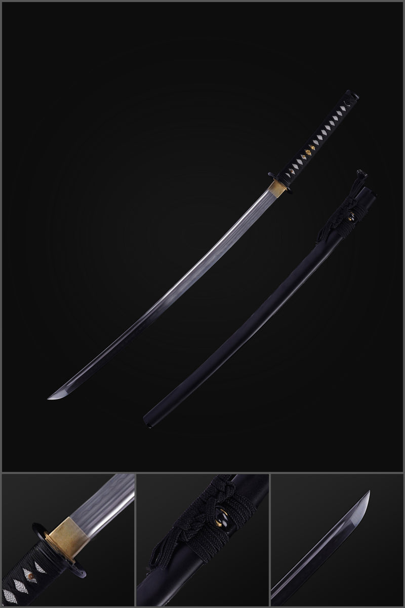 Hand Forged Japanese Samurai Sword T8 Tool Steel Blade Clay Tempered A 