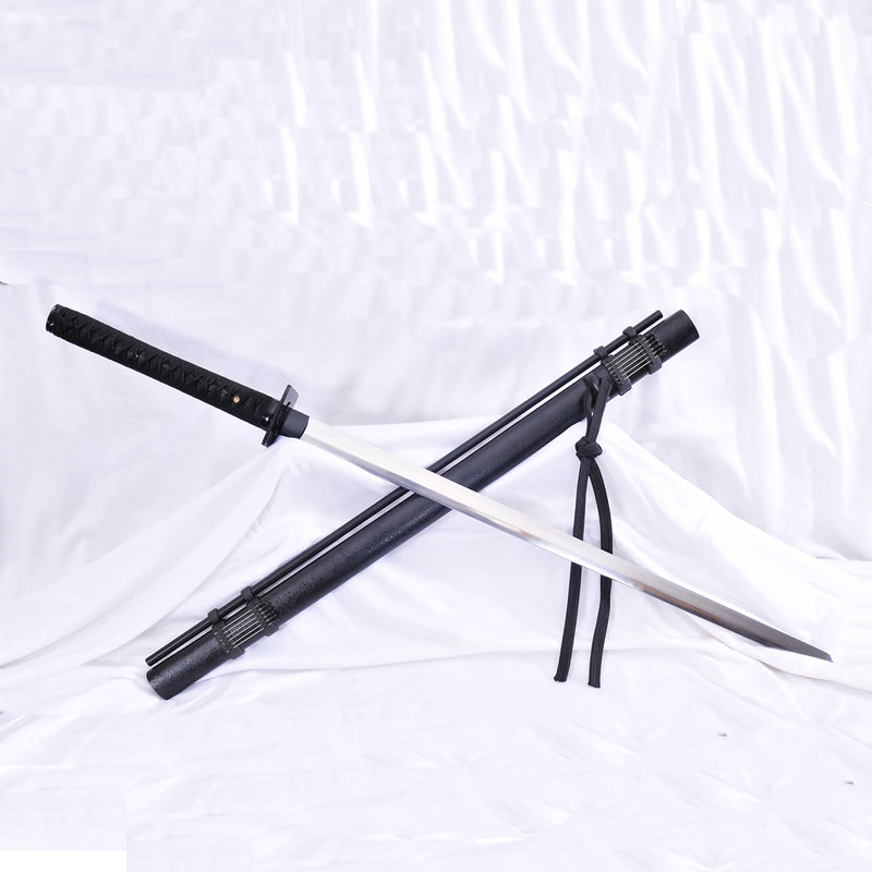 Handgeschmiedetes japanisches Ninja-Schwert Ninjato aus 1095 Kohlenstoffstahl mit gerader Klinge und Blasnadeln - COOLKATANA 