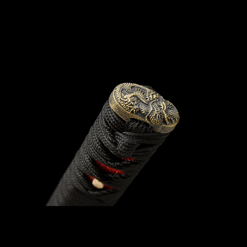 Hand Forged Japanese Samurai Katana Sword Damascus Folded Steel Reddis 