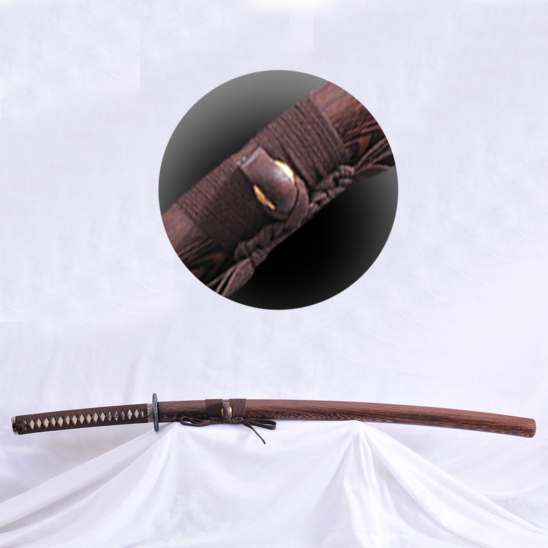 Hand Forged Japanese Samurai Katana Sword Folded Steel Reddish Black B 