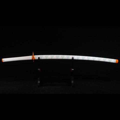 anime katana demon slayer sword kyojuro rengoku katana Nichirin Sword 1095 Steel Clay Tempered SL-1422-U COOLKATANA 4