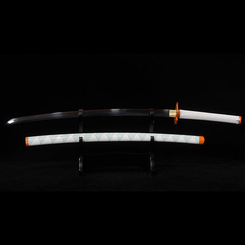 anime katana demon slayer sword kyojuro rengoku katana Nichirin Sword 1095 Steel Clay Tempered SL-1422-U COOLKATANA 3