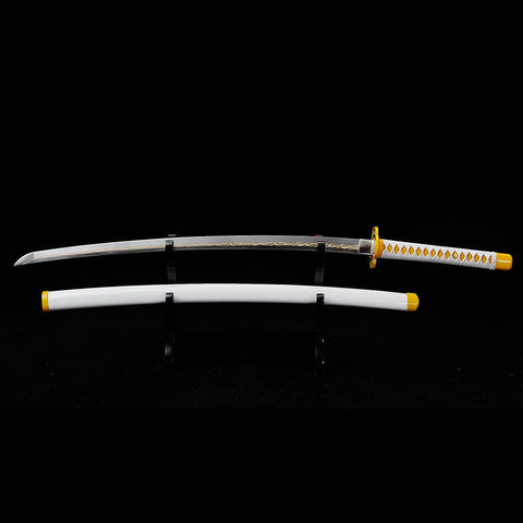 anime katana demon slayer sword Zenitsu Agatsuma Nichirin Sword 1095 High Carbon Steel Clay Tempered SL-1430-U COOLKATANA 3