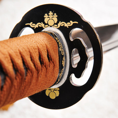 Hand Forged Japanese Ninja Sword T10 Steel Unokubi-Zukuri Stright Blade Iron Tsuba-COOLKATANA-SL-1023-U