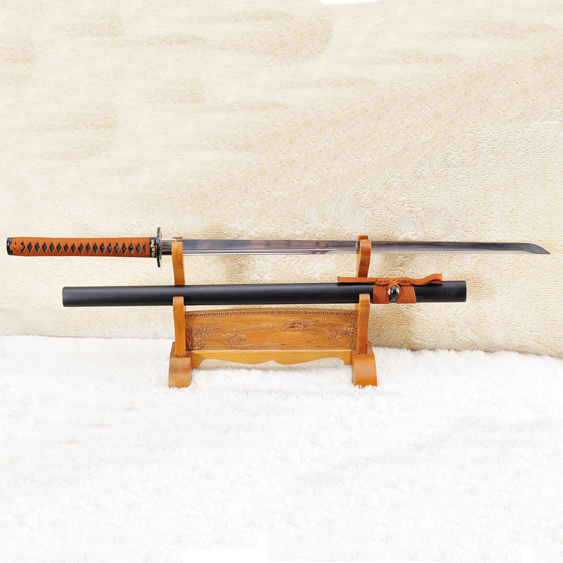 Hand Forged Japanese Ninja Sword T10 Steel Unokubi-Zukuri Stright Blad 