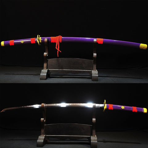 one piece roronoa zoro anime katana Enma Sword 1095 High Carbon Steel Clay Tempered SL-1418-U COOLKATANA 3