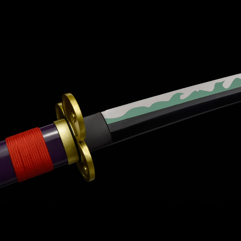 Hand Forged Anime Sword One Piece Roronoa Zoro Enma Katana 1060 Carbon Steel Green Blade Alloy Tsuba 