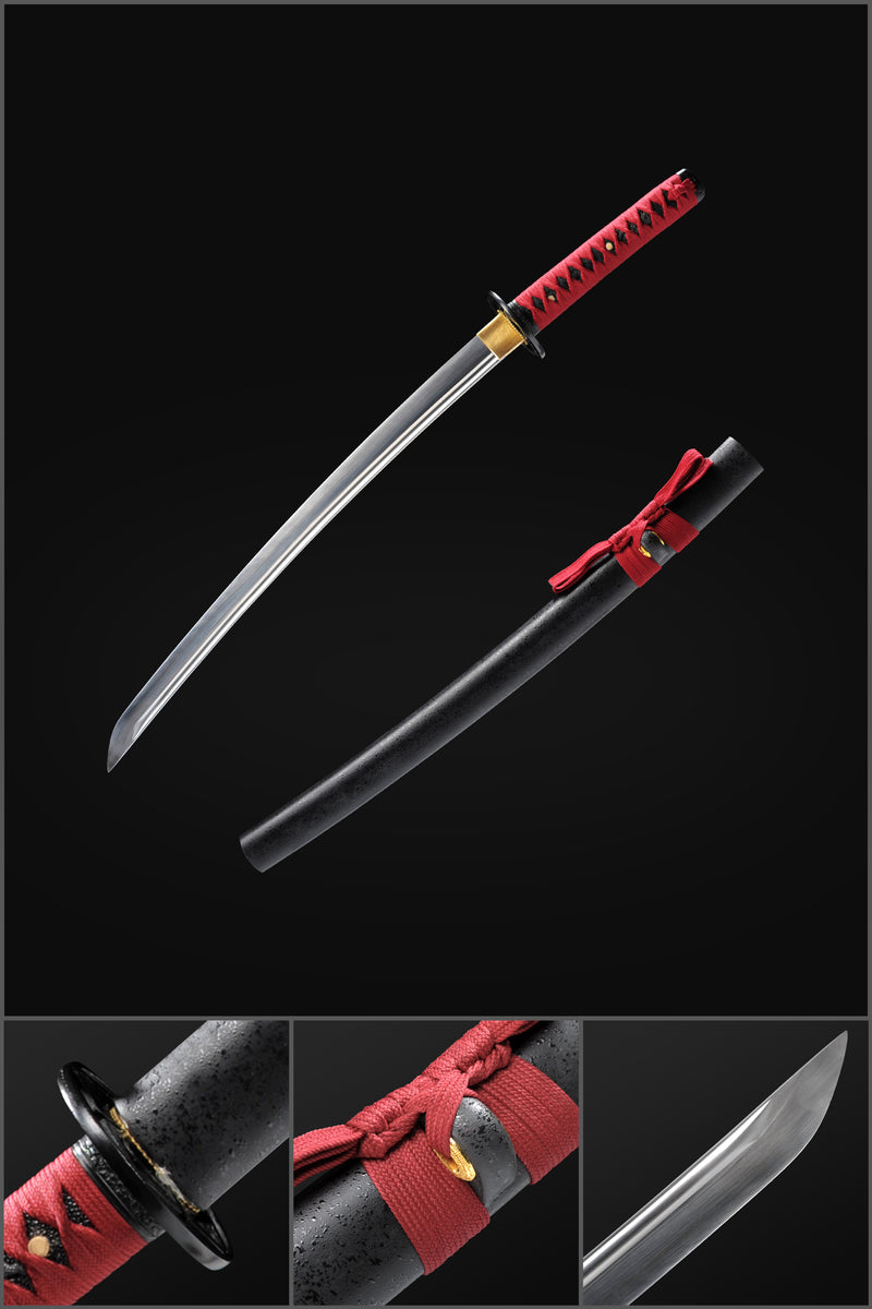 Handgeschmiedetes japanisches Wakizashi-Schwert 1095 Kohlenstoffstahl Starker Vollerl Kampfbereit - COOLKATANA 