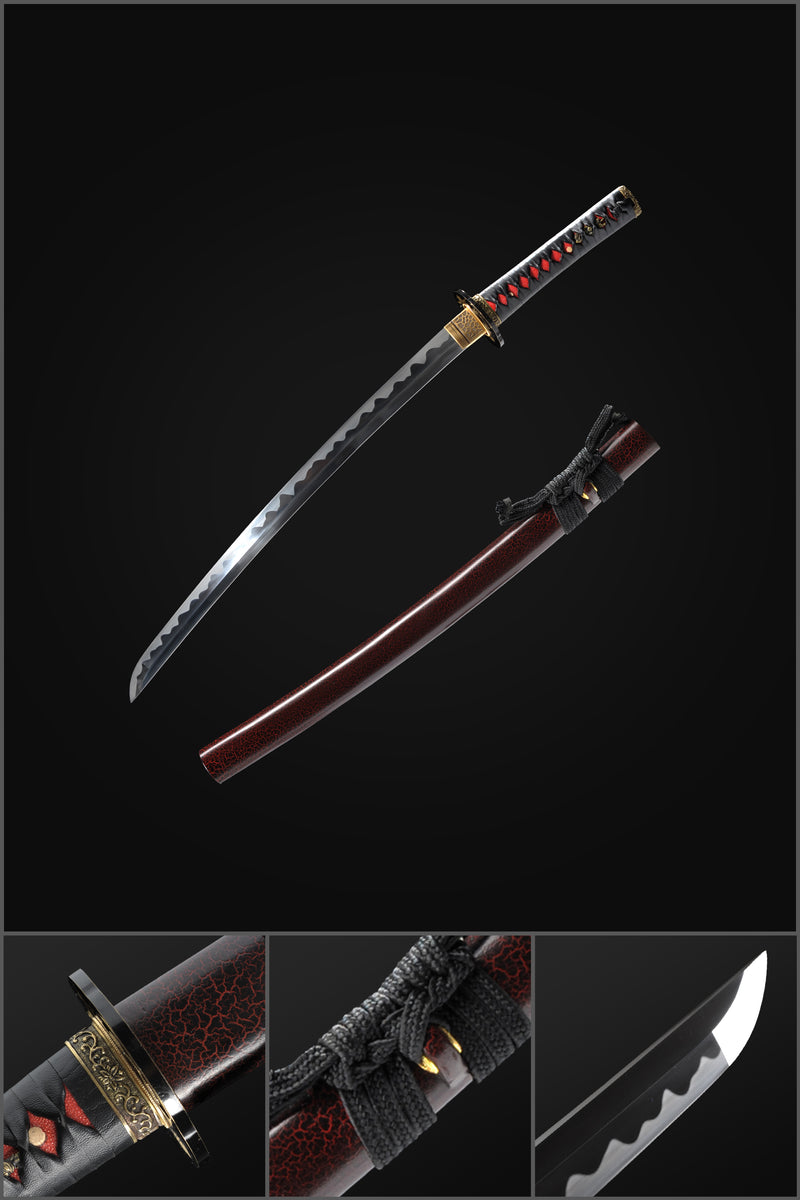 Handgefertigtes japanisches Wakizashi-Schwert 1095 Kohlenstoffstahl Starker Vollerl - COOLKATANA 