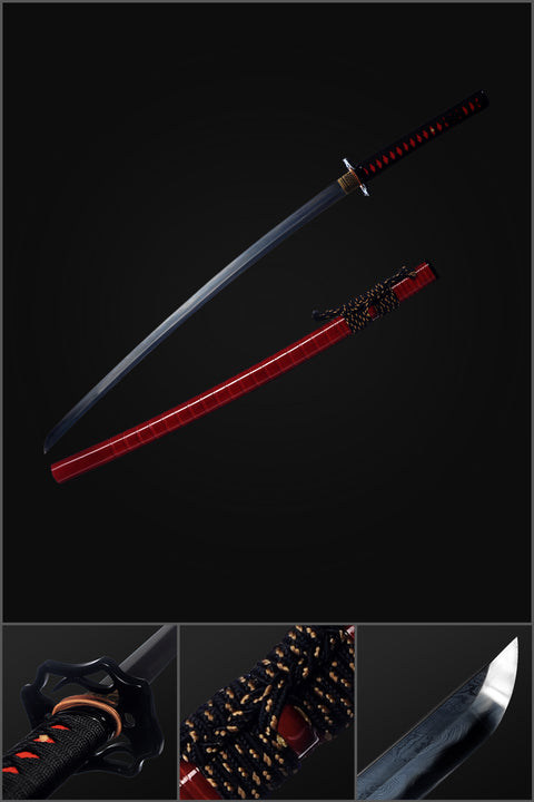 Hand Forged Japanese Samurai Katana Sword 1095 Folded Steel Clay Tempered Full Tang-COOLKATANA-SL-1322-U